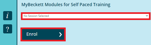 self paced modules button